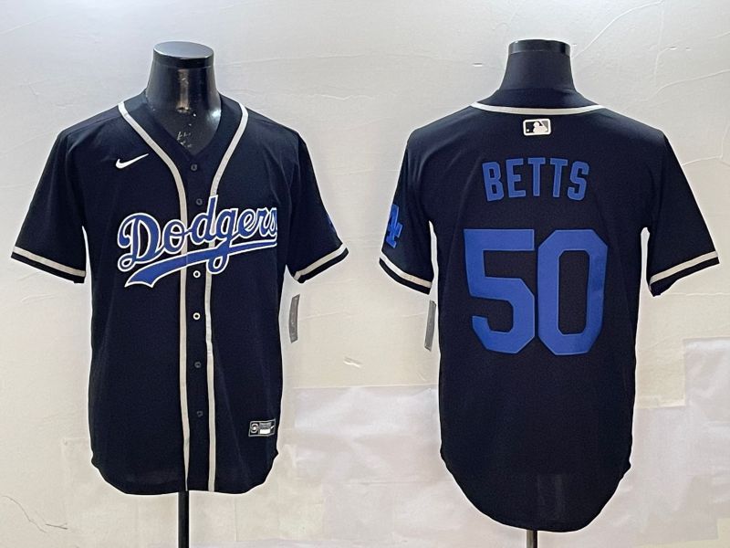 Men Los Angeles Dodgers #50 Betts Black Fashion Game 2025 Nike MLB Jersey style 1->los angeles dodgers->MLB Jersey
